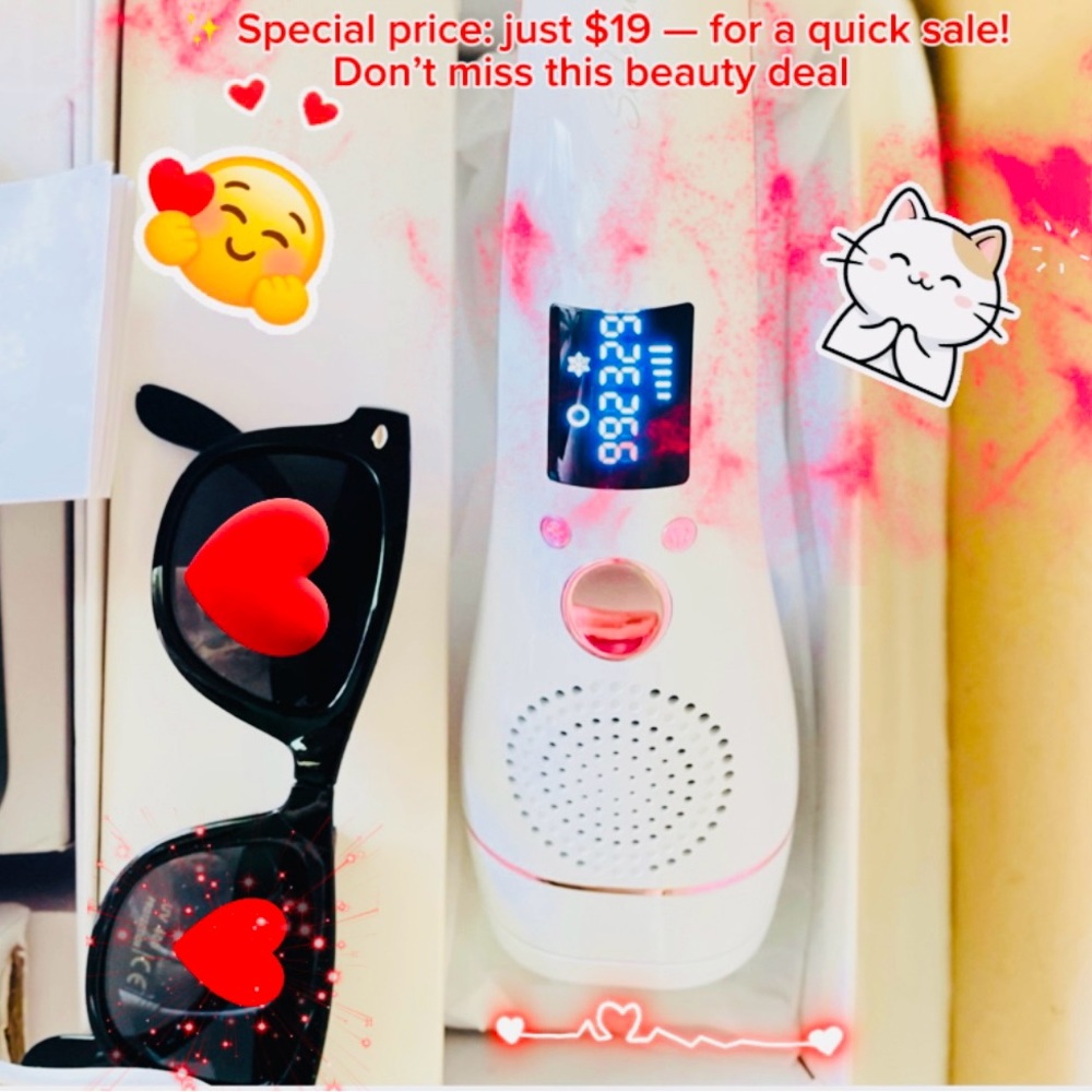 “White IPL Hair Removal Device – Smooth Skin at Home Easy & Safe ⚡️”
